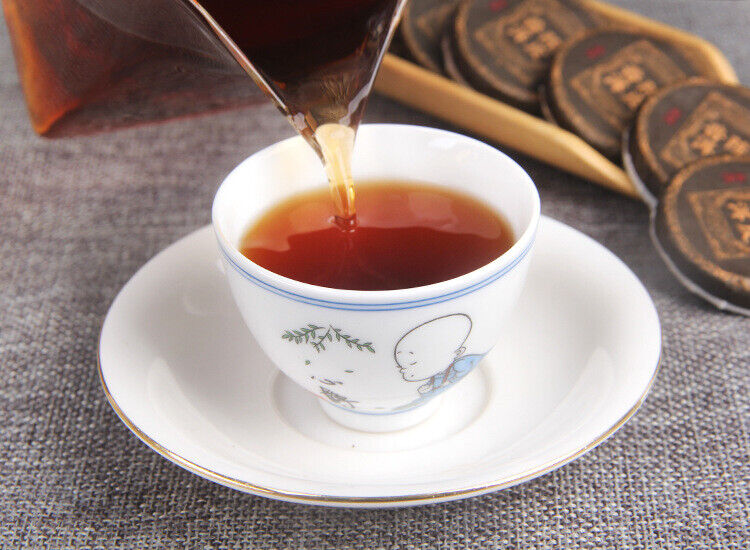 HelloYoung 500g Yunnan Chenpi Pu'er tea cake citrus ripe tea black tea small jade cake