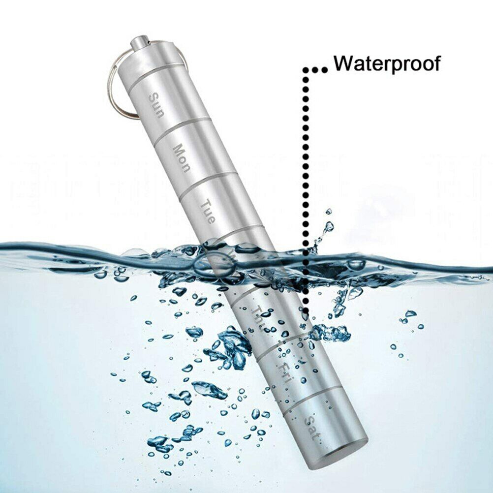 Waterproof Metal Pill Box Daily Medicine Container Keychain Pill Storage Holder Secondary image