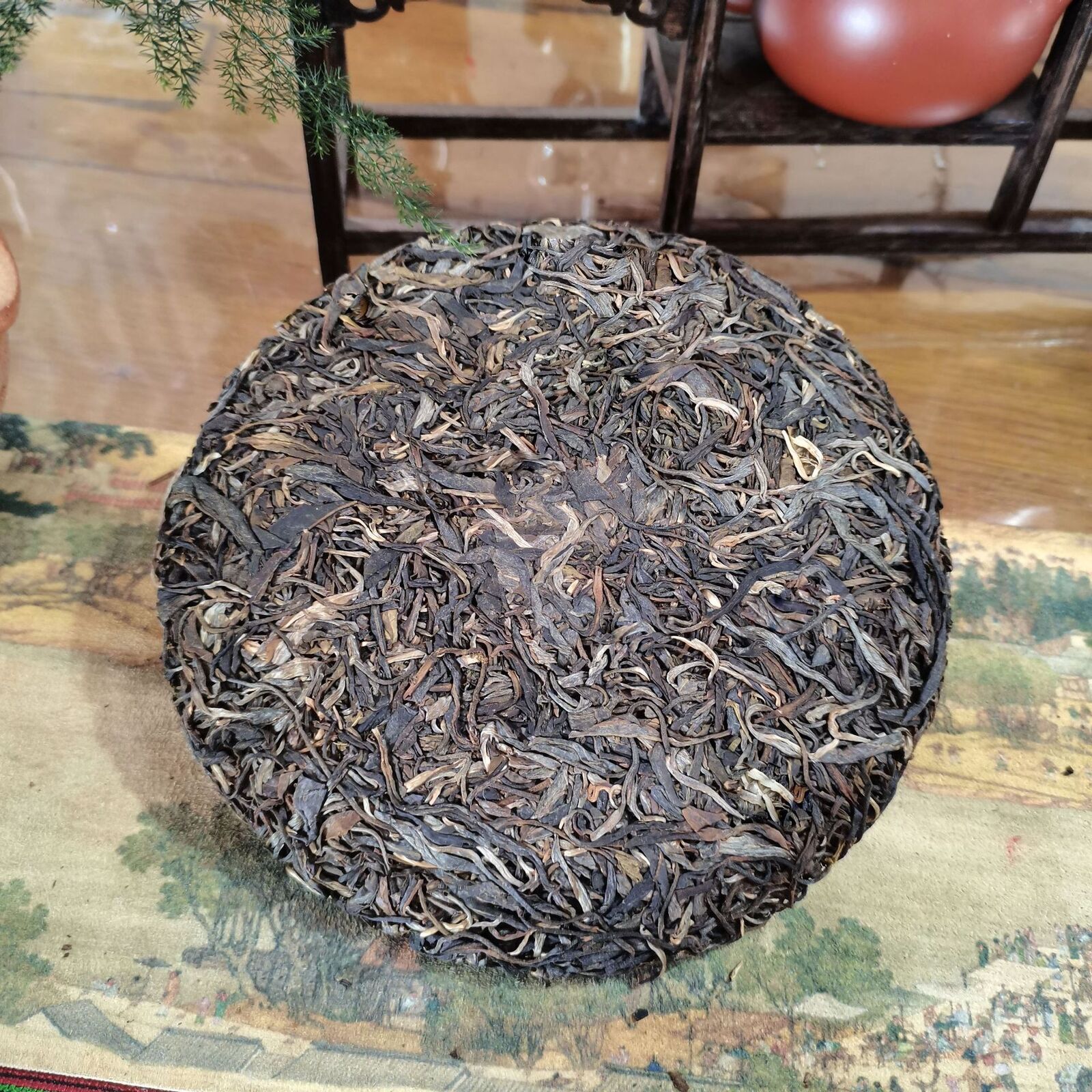 HelloYoung Barbarian Brick Old Pure Material Hand-Pressed Puerh Raw Tea Cake 357g/12.59oz
