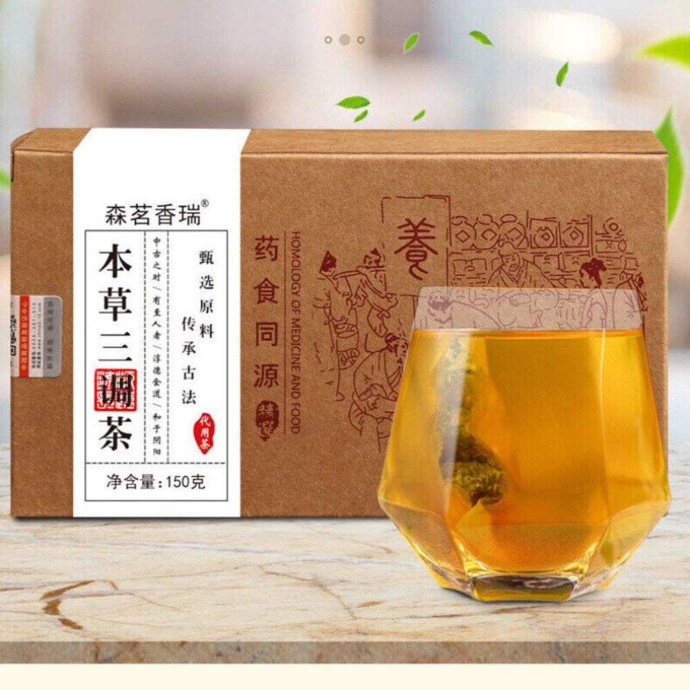 Qing Qian Liu Leaf Puerh Herbal Tea Three Remedy Blend Main image
