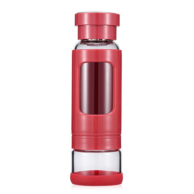 Tea Water Bottle Glass Water Bottle Tea Infuser Portable Heat-resisting 4 Colors
