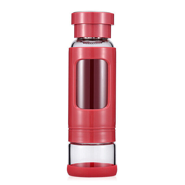 Tea Water Bottle Glass Water Bottle Tea Infuser Portable Heat-resisting 4 Colors