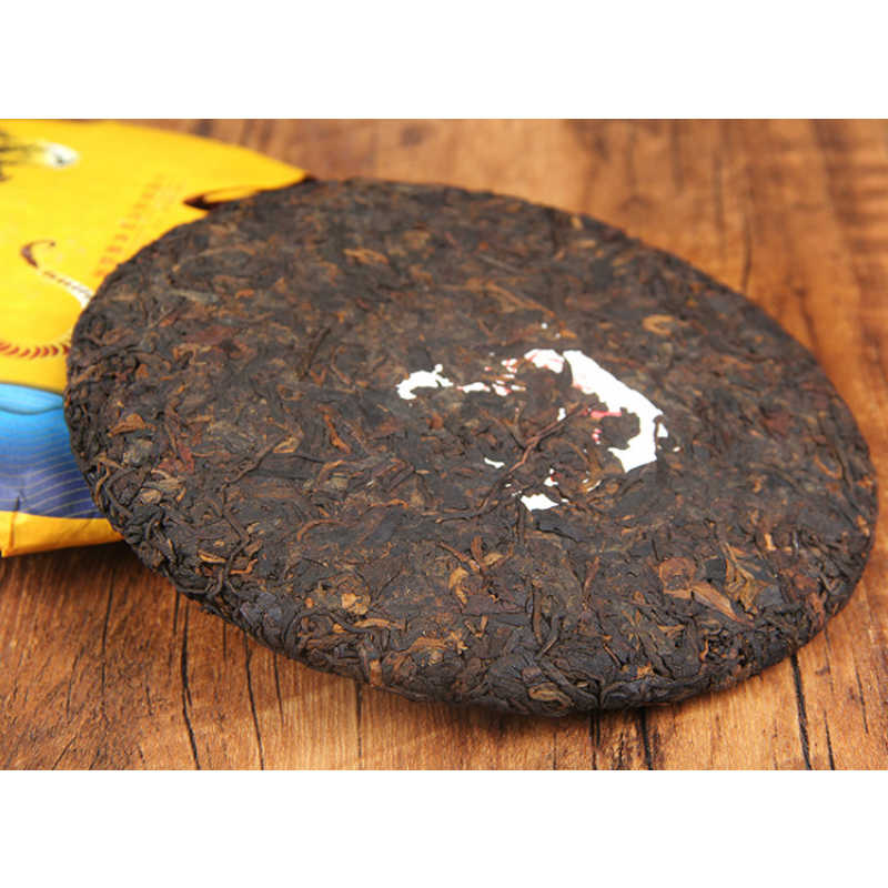 Golden Hao Ripe Tea Cake Natural Seven Seed Cake Tea 357g/12.59oz Pu'er Ripe Tea