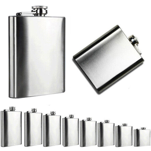 Stainless Steel Portable Flagon Wine Whisky Pot Liquor Bottle Drinkware HipFlask