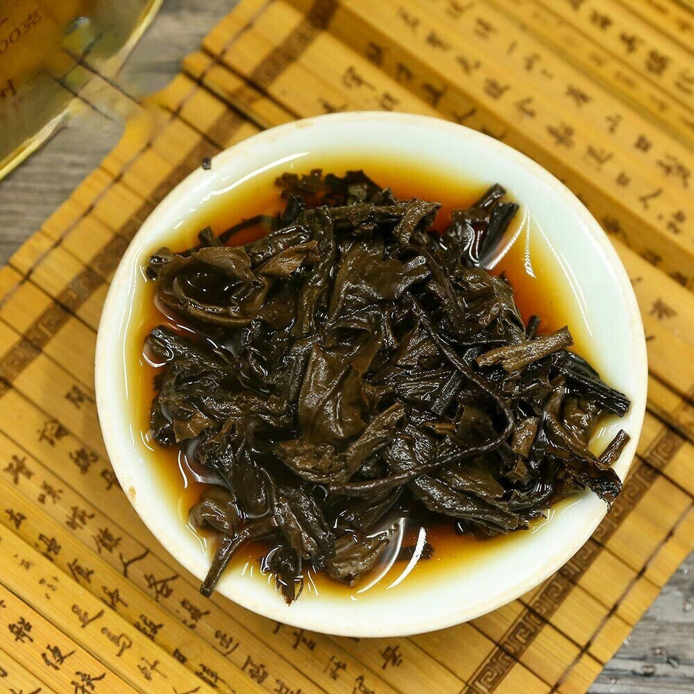 HelloYoung 200g Three Cranes Loose Dark Tea Guangxi Liubao Box Tea Hei Cha Golden Jar