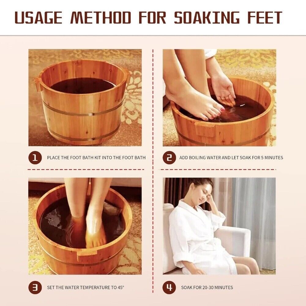 Ginger Mugwort Foot Soak 30 Pack 900g Natural Herbal Spa Premium Blend