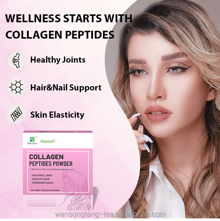 Collagen Peptides Powder Drink Whitening Glow Enzymes Proteins Powder 6g*20bags