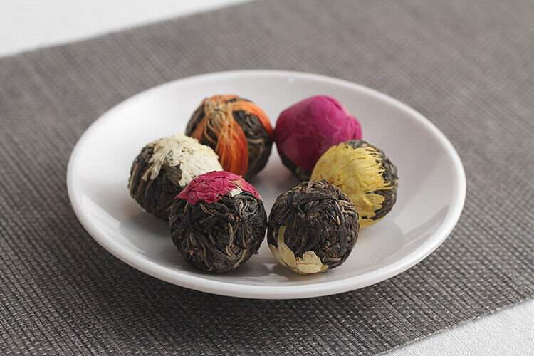 HelloYoung Yunnan Pu-erh Flower Tea Dragon Pearl 18 raw tea 6 flavor combination flower tea