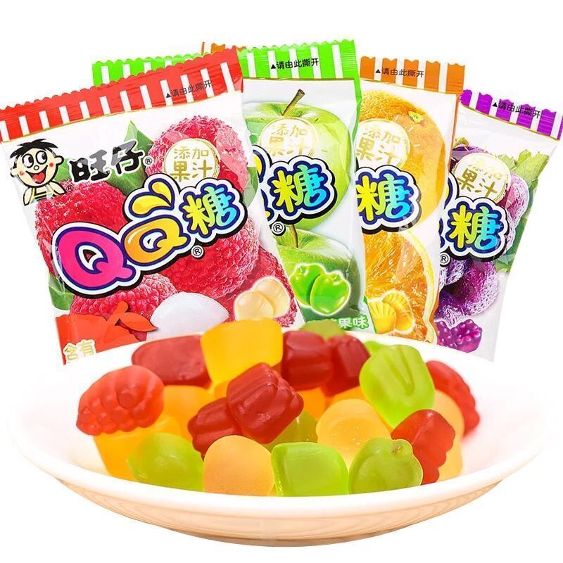 Wangzai qq Candy Multi-flavored Gummy Candies Snacks 旺仔qq糖多味软糖橡皮糖袋装糖果休闲零食