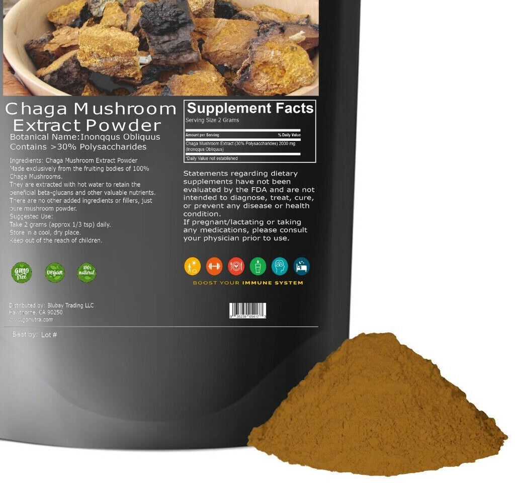 Chaga Mushroom Powder Non GMO 3.53oz Pure Extract Main image