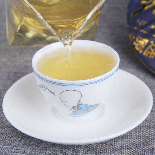 HelloYoung 357g Old Tree Puerh Raw Tea Cake Menghai Black Tea 头春茶年传世印级 古树普洱茶生茶勐海黑茶密香