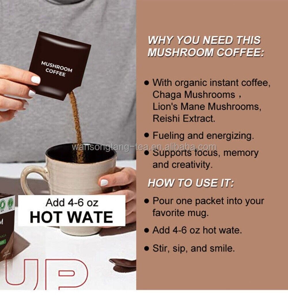 Weight Loss Coffee Powder Mushroom Coffee Drink Healthy Slimming Beverage