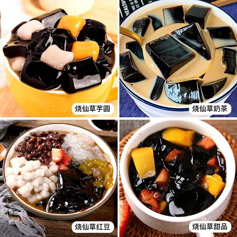 Shaved Grass Jelly Powder Instant Milk Tea Shop Black White Jelly Ingredients Main image