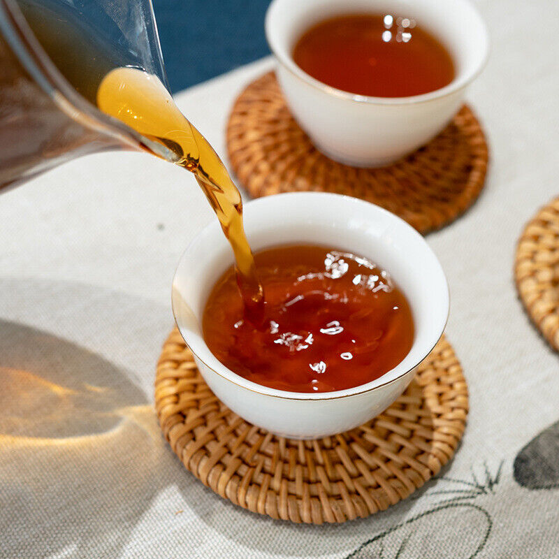 HelloYoung 357g Yunnan Brown Mountain Ancient Aged Golden Bud Tribute Cake Ripe Puerh Tea