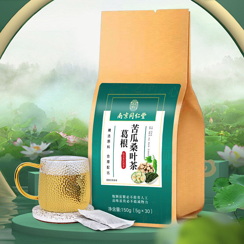 Nanjing TongRenTang Pueraria Bitter Melon Mulberry Leaf Tea HealthTea Bag 150G Main image
