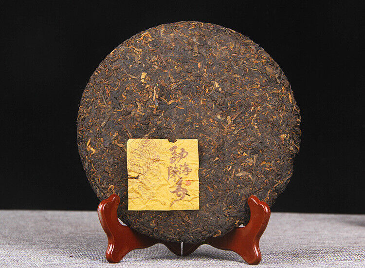 HelloYoung 357g Puerh Ripe Tea Menghai Chenxiang Yunnan Seven Seed Cake Puerh Golden Bud