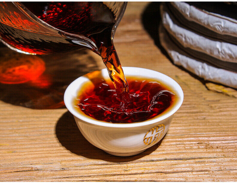 HelloYoung 357g Yunnan Pu'er Ripe Tea Cake Tea Ma Bang Gong Cakes Aged Pu'er Tea Cake