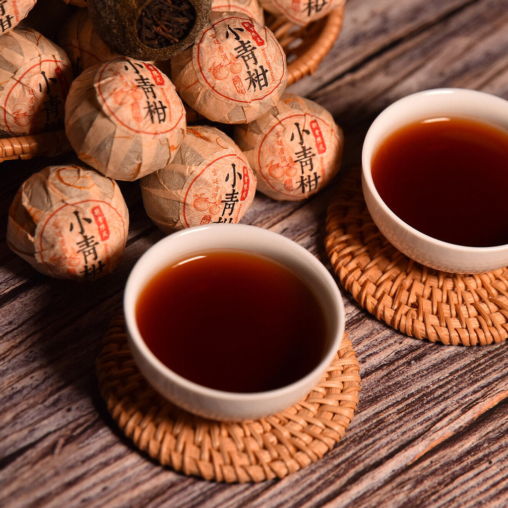HelloYoung 500g Pu'er Tea Golden Bud Ripe Tea Leaves Small Citrus Orange Tea
