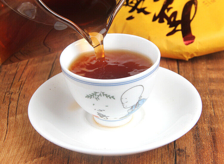 HelloYoung 357g Puerh Ripe Tea Cake 普洱茶熟茶 金毫熟茶饼易武正山茶金易武饼茶
