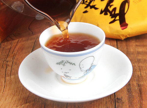 HelloYoung 357g Puerh Ripe Tea Cake 普洱茶熟茶 金毫熟茶饼易武正山茶金易武饼茶