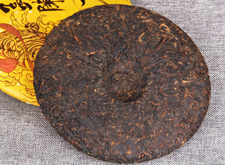 HelloYoung 357g Puerh Ripe Tea Menghai Chenxiang Yunnan Seven Seed Cake Puerh Golden Bud
