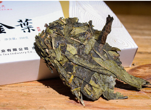 HelloYoung 250g Brown Mountain Pu'er Tea Yellow Tablet Pu'er Raw Tea Golden Leaf Tea Brick