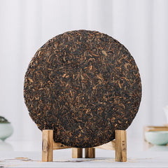 HelloYoung Yunnan Pu'er Tea Pu'er Ripe Tea Cake Dingjiazhai Ripe Tea 357g/12.59oz