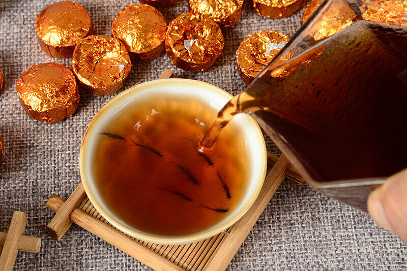 HelloYoung 15pcs/box Yunnan Nuoxiang Pu'er Ripe Tea Iron Box Nuoxiang Mini Tuo Tea