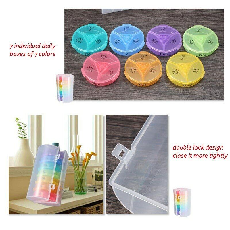 Weekly Daily Pill Holder 7 Days Tablet Medicine Storage Holder Pill Dispenser Secondary image