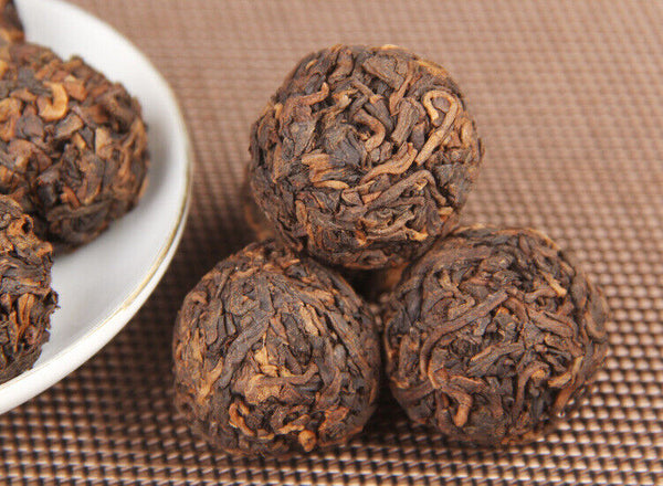 HelloYoung Small Grain Tea Ancient Tree Longzhu Tuocha Bulk Bingdao Cooked Pu'er Tea 500g