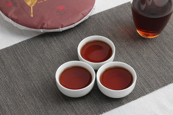 HelloYoung 357g Yunnan Pu'er Tea Banzhang Ancient Rhyme Aged Ripe Cake Seven Seed Cake Tea