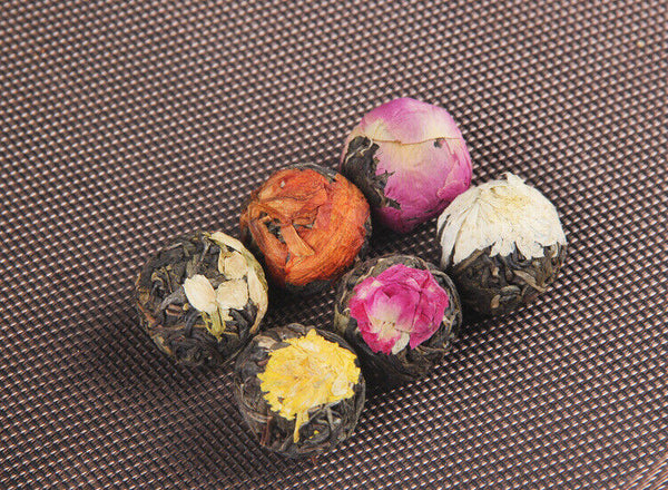Yunnan Flower Pu'er Raw Tea Dragon Ball Lily Rose Jasmine Peony Flower Tea