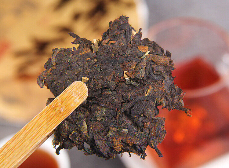 HelloYoung 357g Pu'er Old Ripe Tea Cake Yunnan Ripe Pu'er Tea Cake普洱茶熟茶勐海糯米香普洱老熟茶饼云南熟普洱茶饼