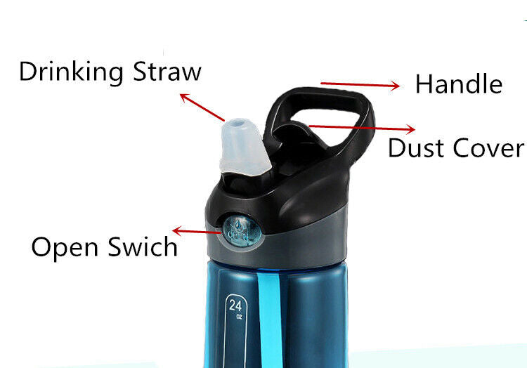 Leak-proof Straw Drinkware Water Bottle Portable Bottle Sports Plastic Flask Lid