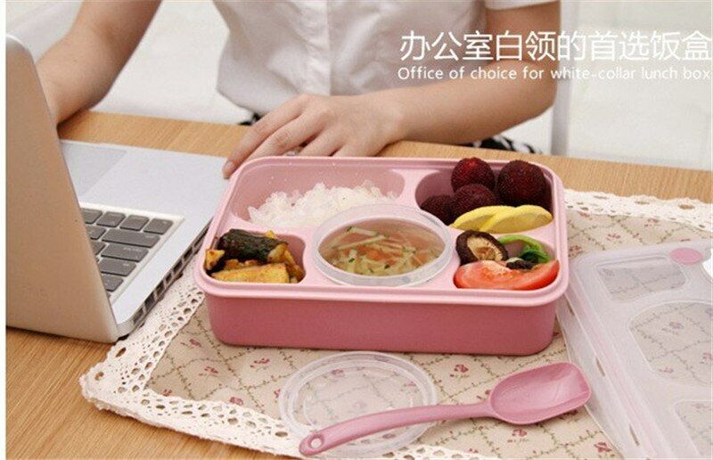 Dinnerware Food Container Five Separation Bento Box Tableware Lunchbox Microwave