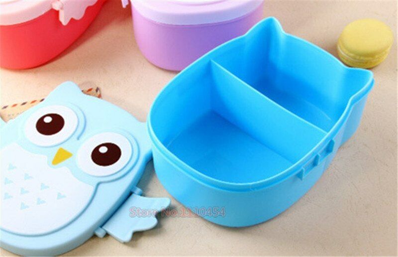 Children Portable Bento Box Cartoon Owl Lunch Meal Box Microwave Oven Tableware
