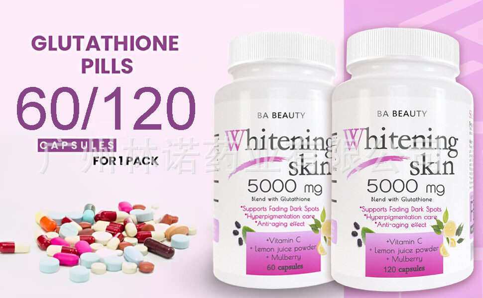 Easy toabsorb Whitening Skin 5000mg capsule|L-GLUTATHIONE PILLS-60/120caps