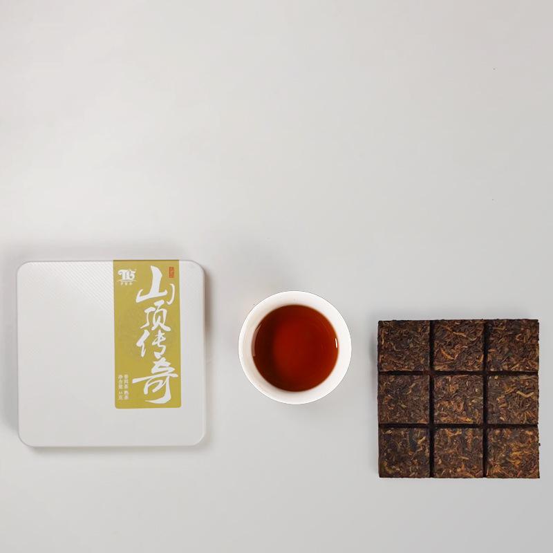 55g Mountain Legend Pu-erh Tea Ancient Tree Ripe Brick Yunnan Sandalwood
