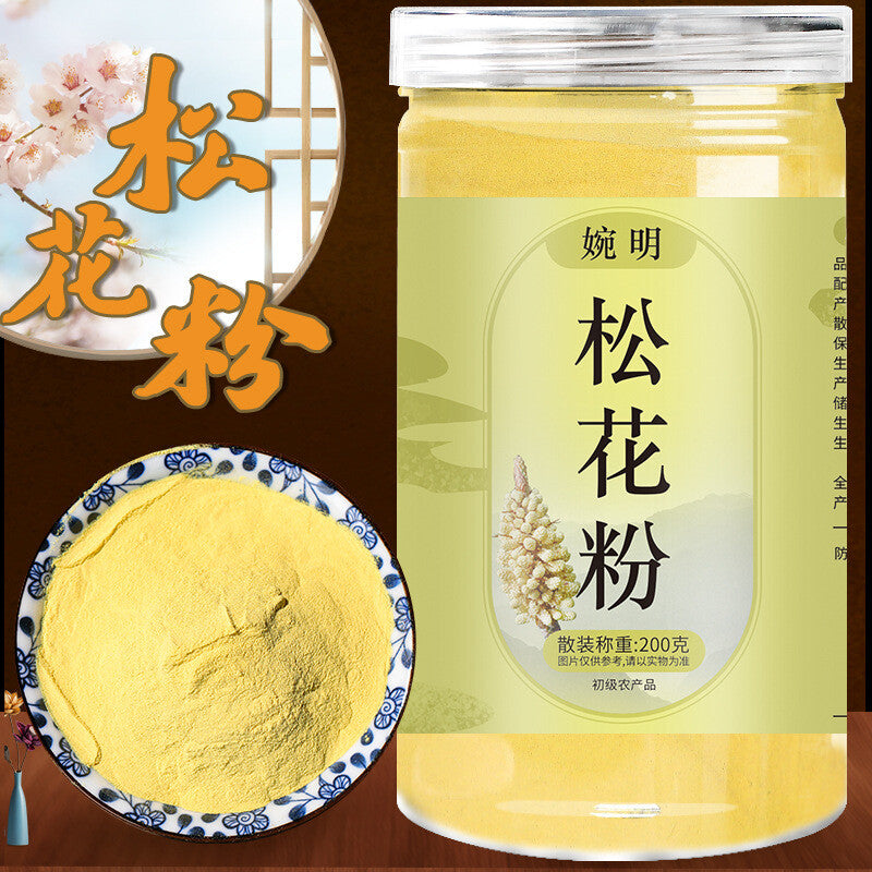 200g/Tin Raw Pine Pollen Fresh Pine Pollen Head Powder Wanming Pine Pollen