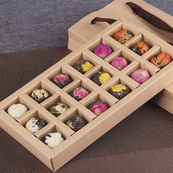 Yunnan Flower Pu'er Raw Tea Dragon Ball Lily Rose Jasmine Peony Flower Tea