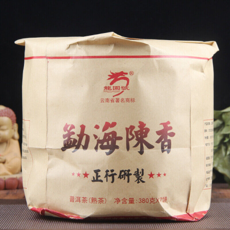 HelloYoung Organic Pu'er Tea Black Tea Top-grade Cooked Tea Menghai Big Tree 380g 勐海陈香