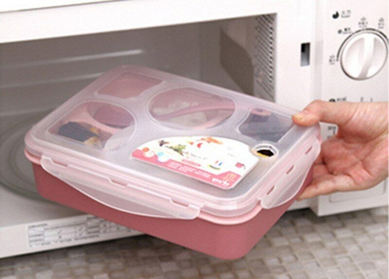 Dinnerware Food Container Five Separation Bento Box Tableware Lunchbox Microwave