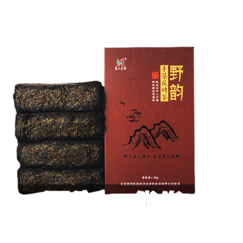 HelloYoung 1kg Hunan Tianti Anhua Black Tea Golden Flower Tian Fu Brick Tea Anhua Black Tea