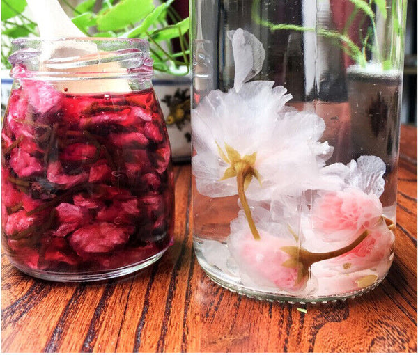 Japanese Salted Sakura Cha Pink Cherry Blossoms Traditional Preserved Flower Tea