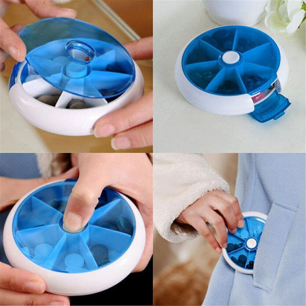 1Pc Weekly Rotating Pill Box Travel Pill Dispenser 7 Days Medicine Pill Holder Secondary image