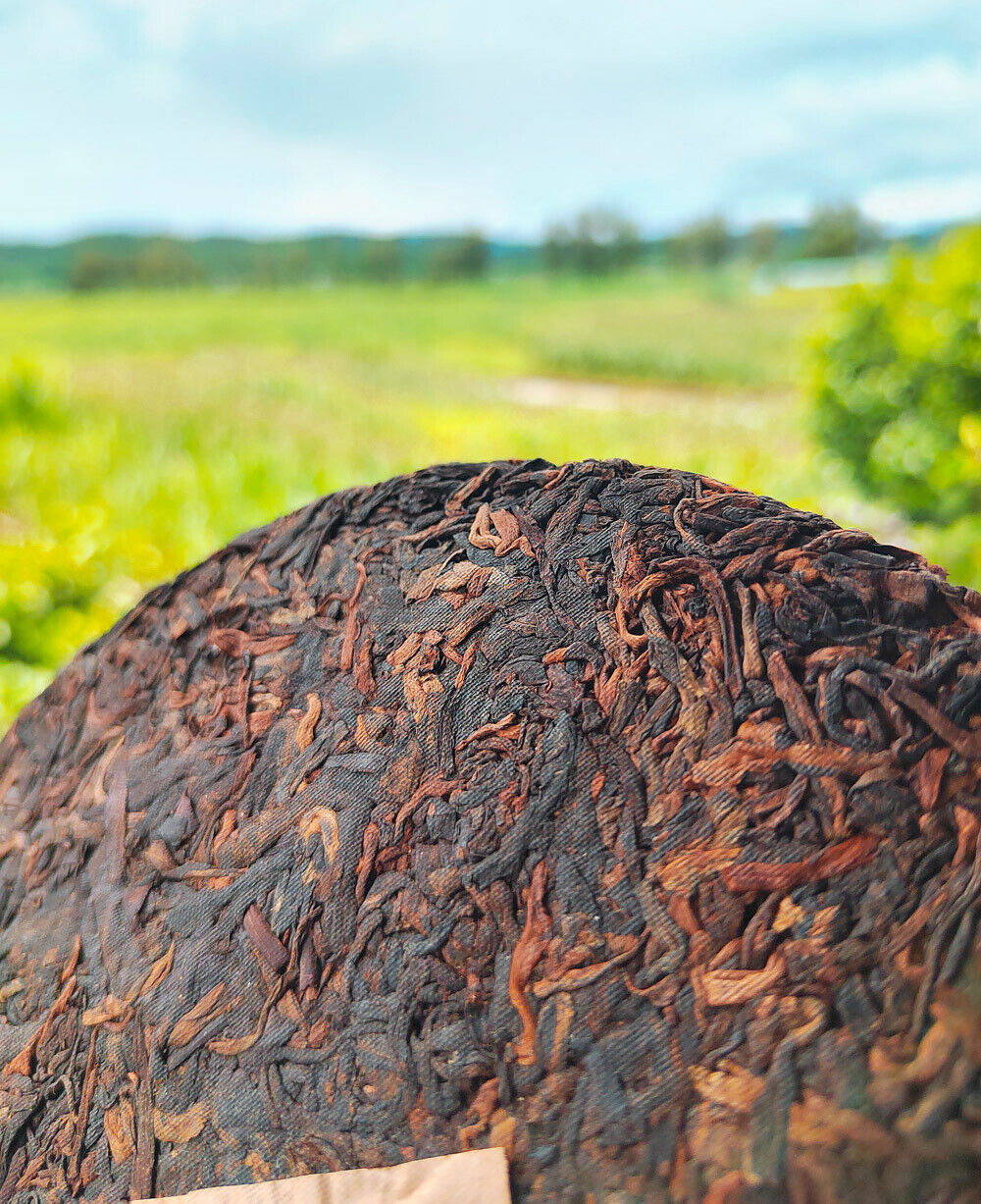 HelloYoung 357g Old Panzhang Pu'er Ripe Tea Cake Menghai Aged Pu'er Tea Cake HongJinYin