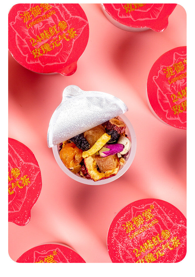 Longan Herbal Blend Small Can Relaxation Wellness 24 Flavor Red Ginseng Rose Tea