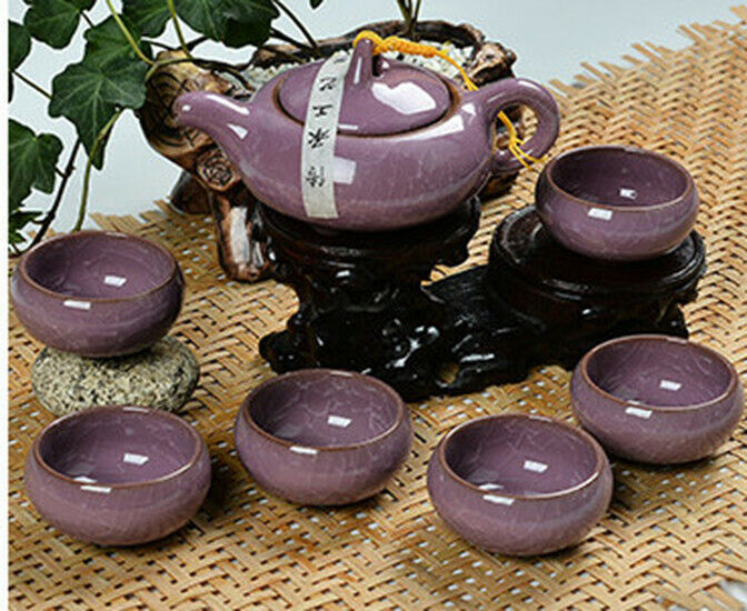 7 Pcs Drinkware Gifts  Dehua Colorful Cup Ceramic Tea Set China Kung Fu Tea Cup