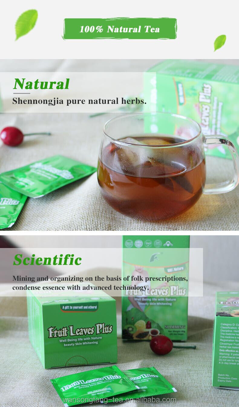 Fruit Leaves Plus Fruit Flavor Slimming Tea Hot Sale in Africa 3g*20 Bags