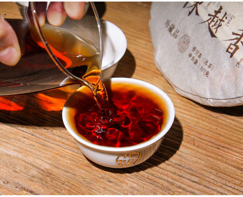 HelloYoung 357g Yunnan Pu'er Tea Ripe Tea The More Ages Better Smells Pu'er Ripe Tea Cake
